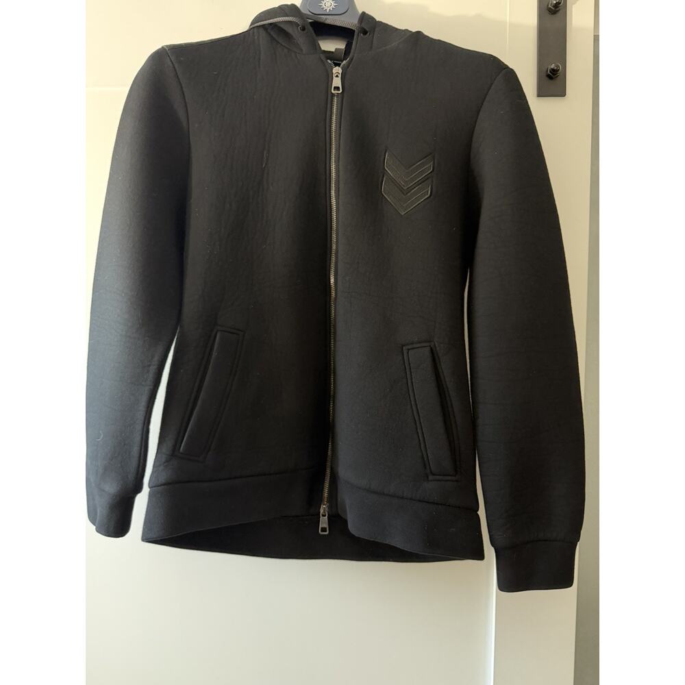 Neil Barrett Black Zip Hoodie Mens M Slim Fit Designer Portugal Minimal Luxury